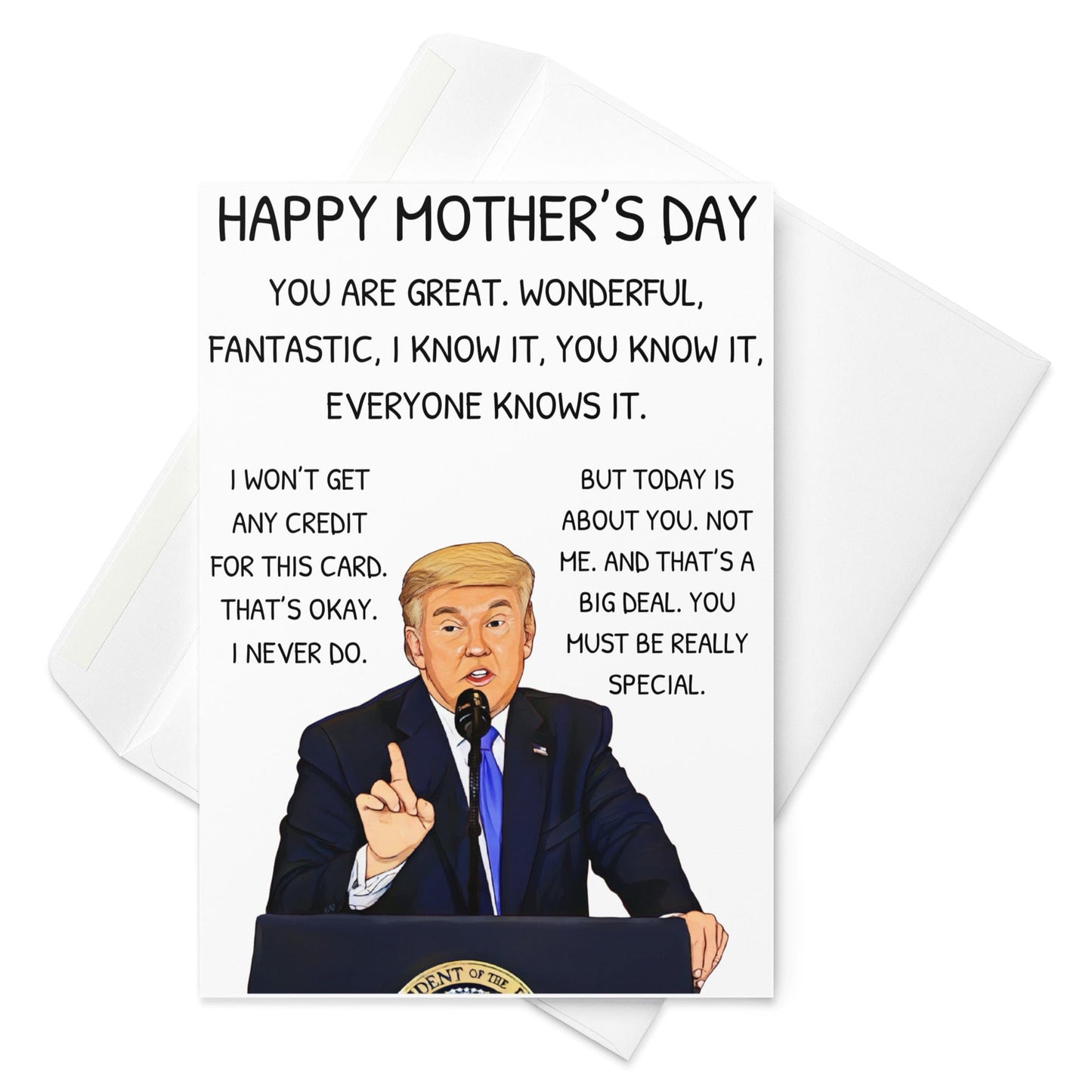 Humorous President Donald Trump Mother's Day Greeting card